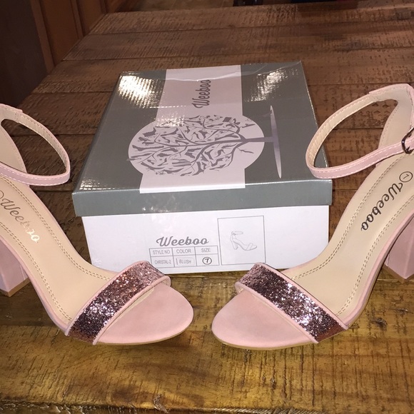 Weeboo Pink Sparkly High Heel with Strap - Picture 5 of 5